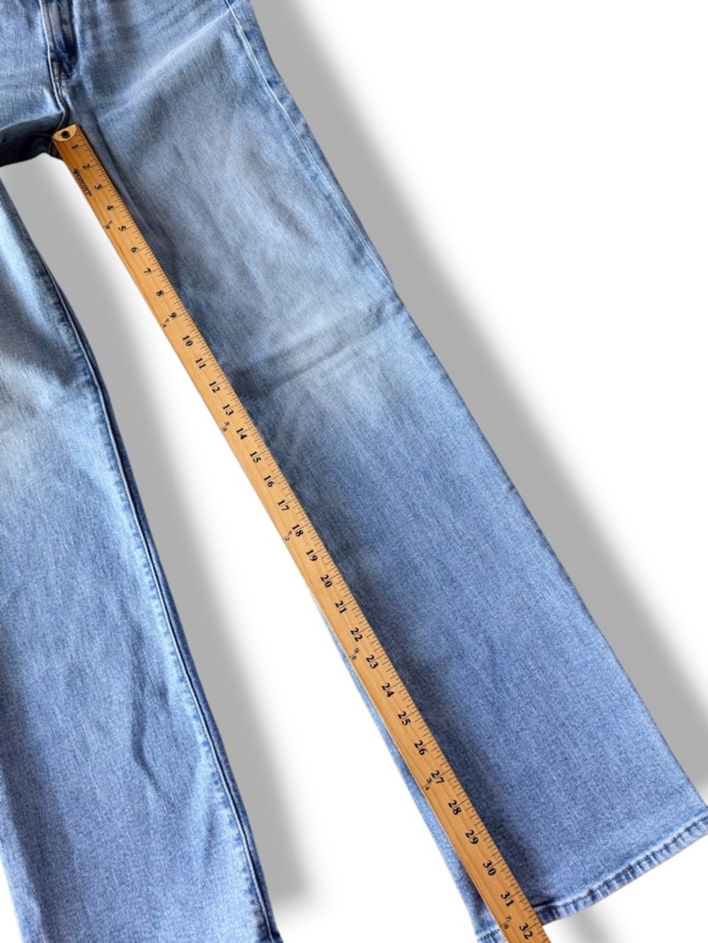 MOTHER The Kick It High Waist Straight Leg Jeans in Tarot Time Blue Size 26 - Picture 14 of 16